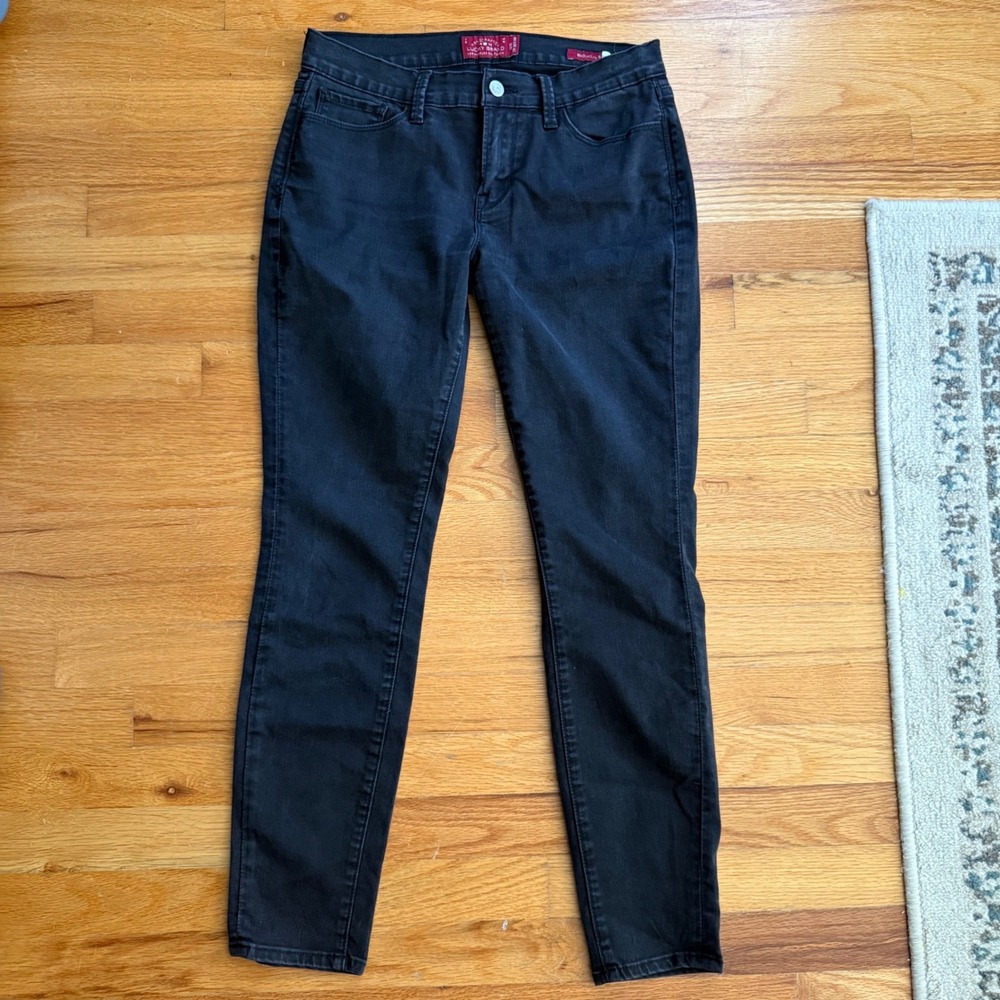 Lucky Brand Brooklyn Skinny Jeans 28 Black Mid Rise Stretch Denim 6 7WD10047